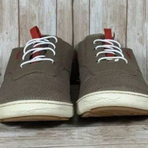 Olukai Nohea Moku Casual Canvas Slip On Lace Up Clay / Tapa & Red Men's Size 8